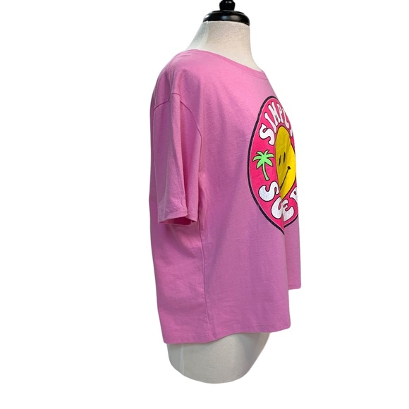 Simply Southern Smiley Face Crop Top Shirt - Picture 3 of 6